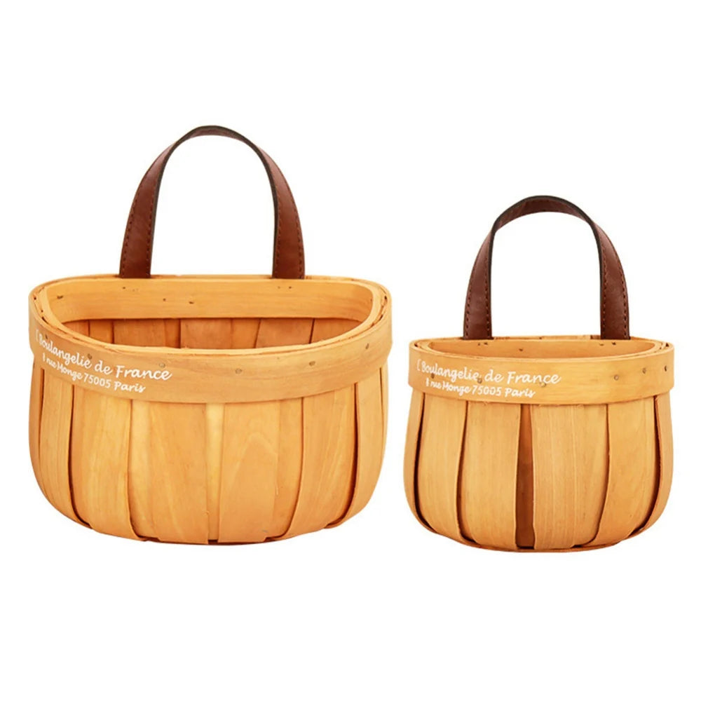 Wooden Nest Trio: Semi-Circular Storage Baskets