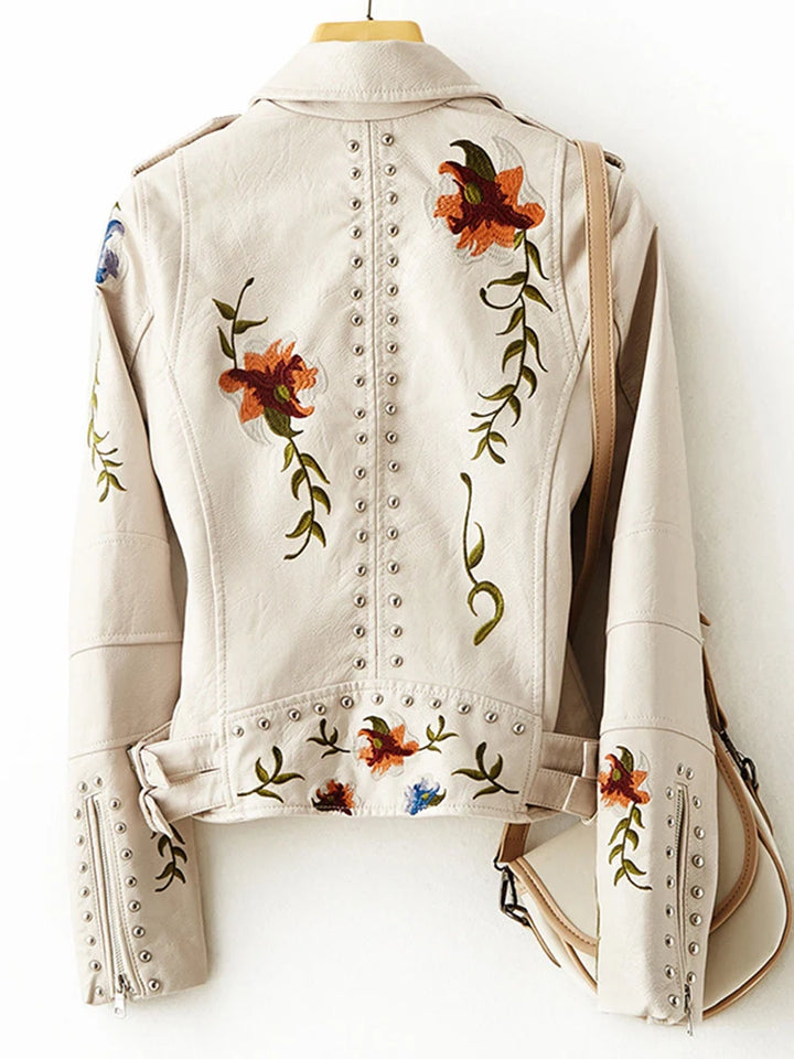 Blossom Bliss Floral Leather Jacket